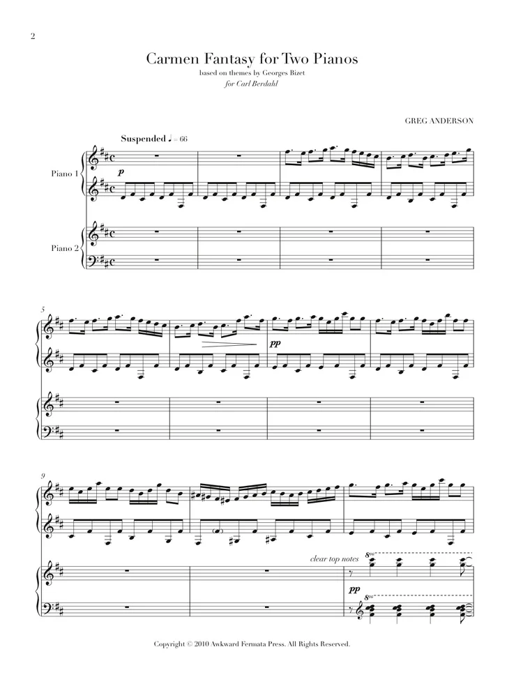 Bizet: Carmen Fantasy — Anderson & Roe Piano Duo